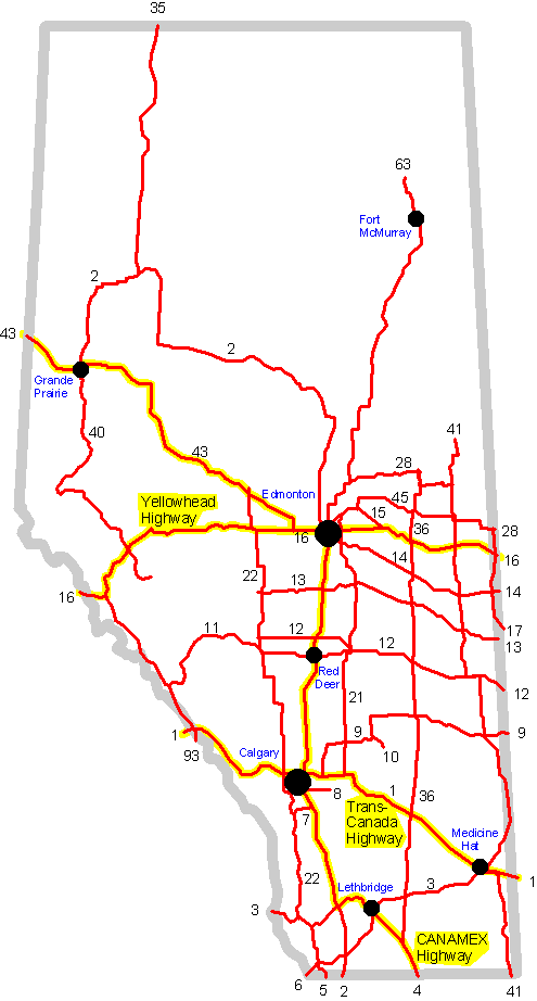 Detailed Map Of Alberta